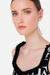 Elisabetta Franchi Drop Earrings with Logo