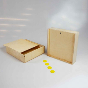 Set 2x Scatola in legno con coperchio scorrevole 19x18,2