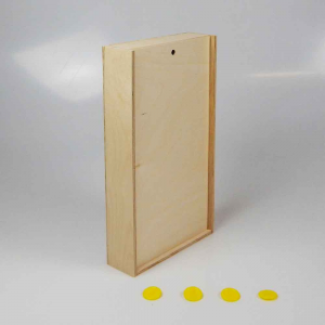 Set 2x Scatola in legno con coperchio scorrevole 31x17