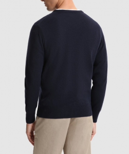 Maglione uomo WOOLRICH IN LANA SUPERGEELONG MELTON BLUE