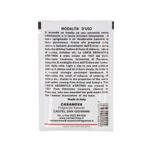 CARTA AROMATICA D'ERITREA PER AMBIENTI - 60 FOGLI , herboland