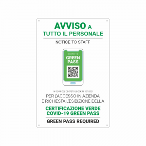Cartello Green Pass personale
