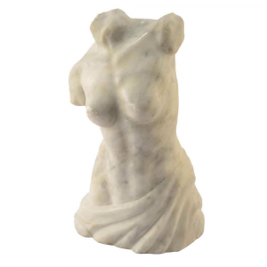Busto femminile in marmo Bianco Carrara scolpito a mano