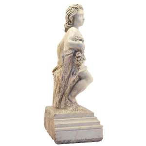 Putto in marmo Carrara Statuario scolpito a mano 
