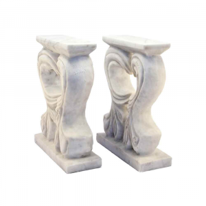 Basi floreali in marmo Bianco Carrara e Nero Marquinia per per tavolino