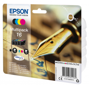 Cartuccia stampante con inchiostro a base di pigmento
Epson Pen and crossword Multipack Penna e cruciverba 4 colori Inchiostri DURABrite Ultra 16