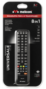 Meliconi Fully 8.1 telecomando IR Wireless DVD/Blu-ray, SAT, Sky, TV Pulsanti