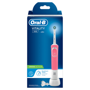 Oral-B Vitality 100 Hangable Box Adulto Spazzolino rotante-oscillante Bianco, Rosa