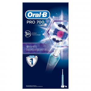 Oral-B PRO 700 Adulto Spazzolino rotante-oscillante Blu, Bianco