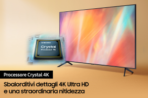 Samsung TV Crystal UHD 4K 50” UE50AU7170 Smart TV Wi-Fi Titan Gray  - T2 MAIN10 - GARANZIA ITALIA