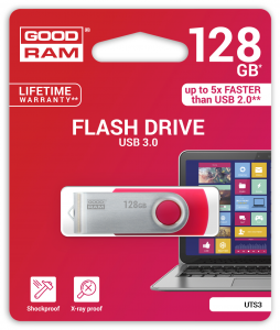 Goodram UTS3-1280R0R11 unità flash USB 128 GB USB tipo A 3.2 Gen 1 (3.1 Gen 1) Rosso, Argento