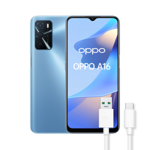OPPO A16 Smartphone, AI Triple Camera 13+2+2 MP, 6.52” 60HZ Display, 5000mAh, SuperVOOC + Power Saving, RAM 4GB + ROM 64GB expandable, ColorOS11.1, IPX4, [Versione Italiana], Pearl Blue