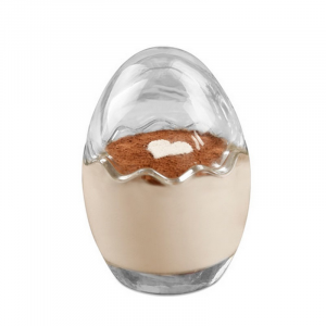 Scatola in vetro trasparente a forma di uovo