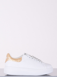 Sneaker tallone lamina bianco gold