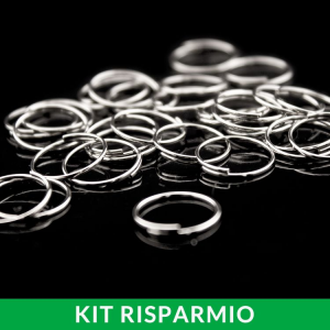 Confezione risparmio: 1000 pezzi anello brisè Ø10 mm con 1,25 giri acciaio nickel per catene di cristalli