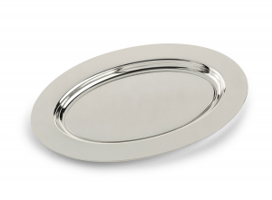 Piattino ovale liscio in silver plated stile Cardinale