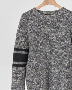 Maglione grigio melange in misto cotone e lana 12-16 anni