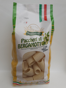 Paccheri al Bergamotto 500g. Pasta Artigianale essiccata lentamente a bassa temperatura trafilata nel Bronzo del Pastificio Gioia Gioia Tauro (RC)