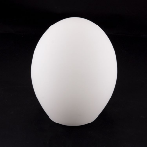 Coppa diffusore a uovo H17 cm bianco satinato con foro 8 cm. Ricambio Vintage per lampadari.
