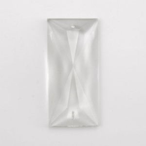 Losanga baguette cristallo di Boemia 68 mm trasparente 2 fori, pendente molato sfaccettato