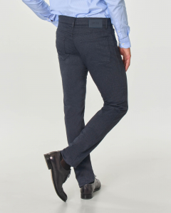 Pantalone cinque tasche blu in twill di cotone stretch