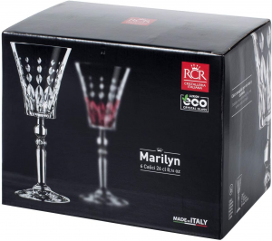 Set di 6 calici da acqua Marylin in vetro cristallino trasparente cl 26