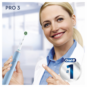 Oral-B Pro 3 Spazzolino Elettrico Ricaricabile - 3700 Blu. 1 Spazzolino + 2 Testine