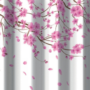 TENDA PER DOCCIA 2 LATI IN TESSUTO CM. 180 X 200 Mod. Sakura Rosa      -