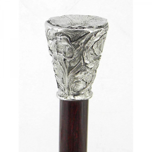 Walking stick Conical Liberty in precious pewter and wood