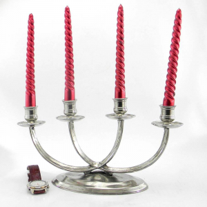 4-burner pewter candlestick