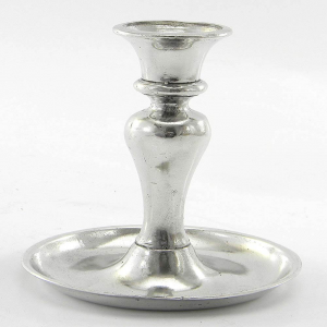 Pewter candle holder with round base 100% made in Italy by