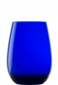 Set 6 bicchieri acqua in vetro cristallino blu cobalto ml 465