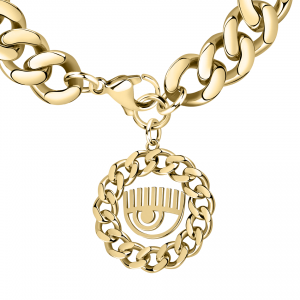 Chiara Ferragni Bracciale Chain, Groumette Pvd Gold - Charm Eye Logo