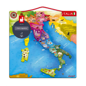 Janod Mappa D Italia Magnetica 20 Pezzi Legno 36 X 36 Cm Gioco Educativo  J05488