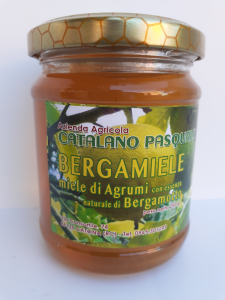 Bergamiele miele di Agrumi con essenza naturale di Bergamotto 250g. Azienda Agricola Catalano Pasquale Catona (RC)