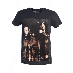 T-shirt Bastille girocollo Nera stampa Batman