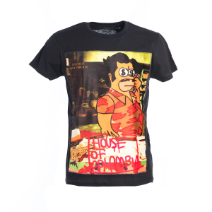 T-Shirt Manica Corta Bastille Girocollo Stampa Homer Simpson Nera