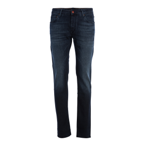 Jeans Hand Picked 5 tasche modello Orvieto lavaggio medio scuro con microtrama