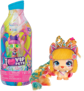 IMC Toys - VIP Pets Color Boost Bambola Cagnolino a Sorpresa da Collezionare con Lunghi Capelli da A