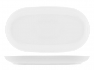 Piatto In Porcellana Oslo Bianco Ovale Cm33