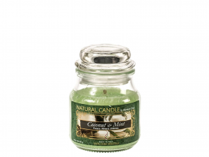Nature Candle Candela Profumata Coconut&mint, 100% Cera Vege