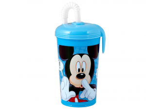 Bicchiere Polipropilene Disney  Mickey Con Cannuccia Ml 450