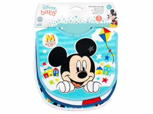 Confezione 3 Bavaglini In Cotone Decoro Mickey Simply Disney
