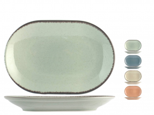 Piatto Pearl In Porcellana Colori Assortiti Forma Ovale Cm36