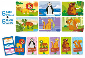 FLASH CARDS & PUZZLE - ANIMALI