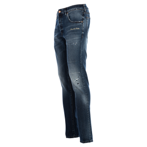 Jeans Don The Fuller Modello Milano 5 Tasche Con Rotture, Rammendi E Impunture A Vista Gradazione Intermedio