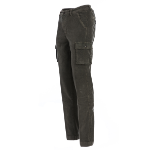Pantalone Barmas modello cargo in fustagno di colore Fango