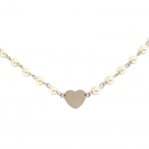 COLLANA PERLE BIANCHE CON CUORE