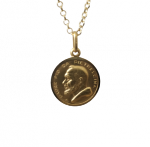 Medaglia Padre Pio in Oro Giallo