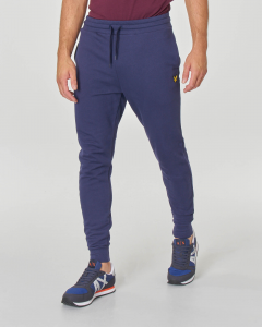Pantalone blu in felpa con taschino sul retro